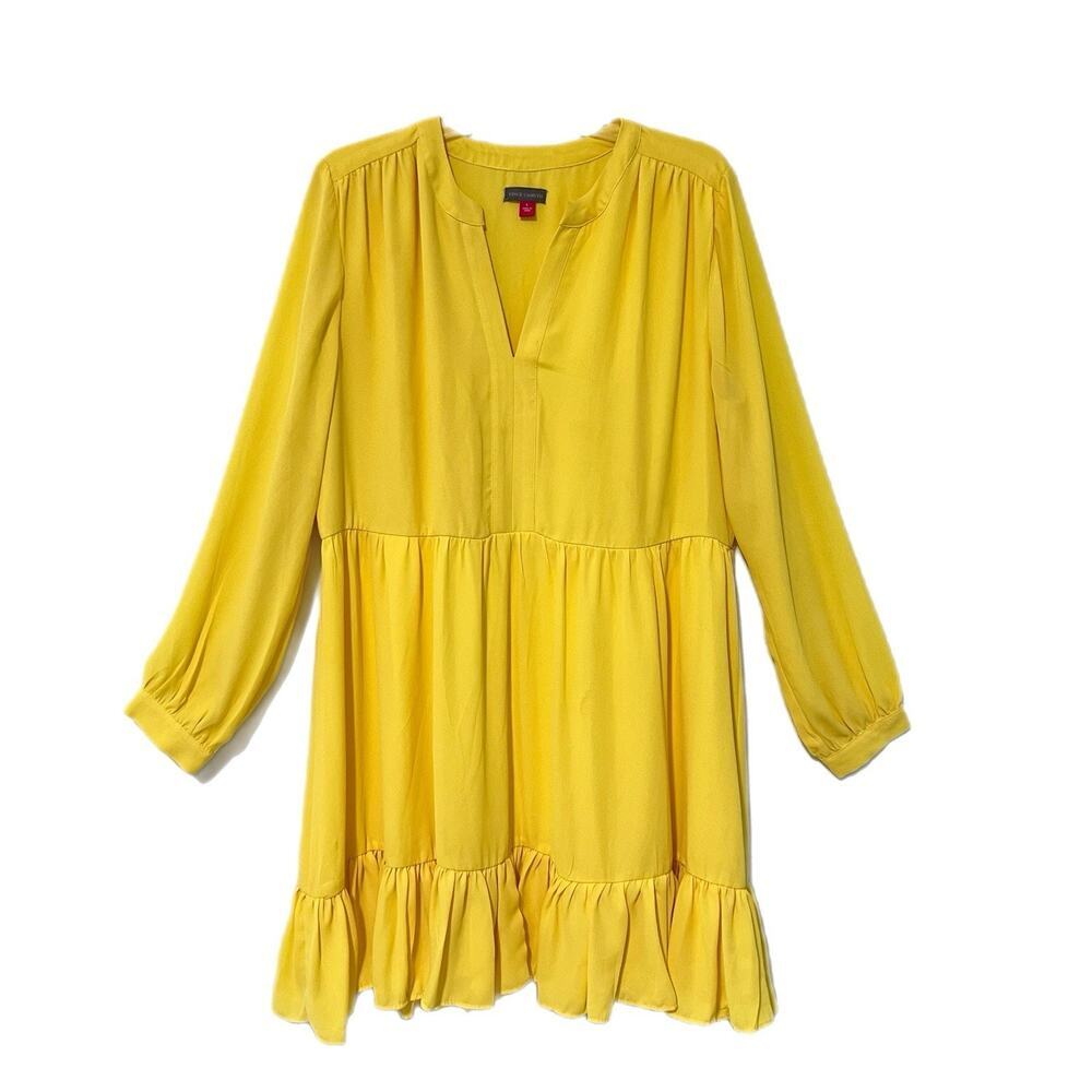 VINCE CAMUTO Mini Dress Women’s L Long Sleeve Lined Garden Party Fairy Relaxed